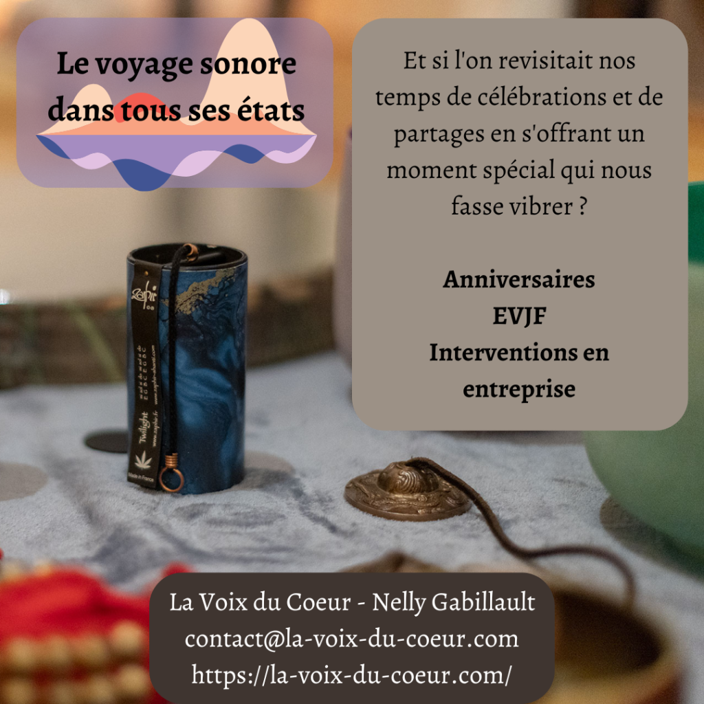 Affiche du voyage sonore dans tous ses états, pour anniversaires, EVJF et interventions en entreprise.